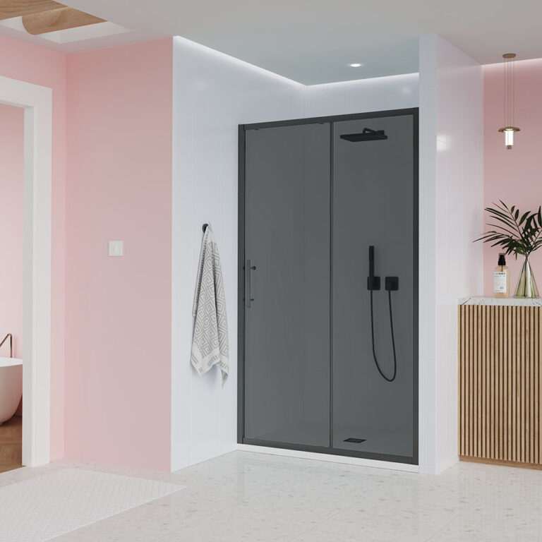 Раздвижные душевые двери в нишу из стекла, купить дверь - VECONI